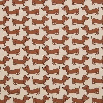 Outdoorstoff Happy Collection Dackel braun/hellbeige by Swafing von Cherry Picking